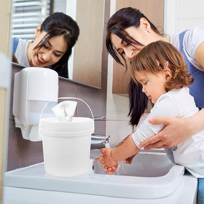 IMIKEYA Large Plastic Wipe Dispenser Bucket Portable Wet Tissue Holder for Car Home Office Convenient Wipes Storage for Easy Access and Organization
