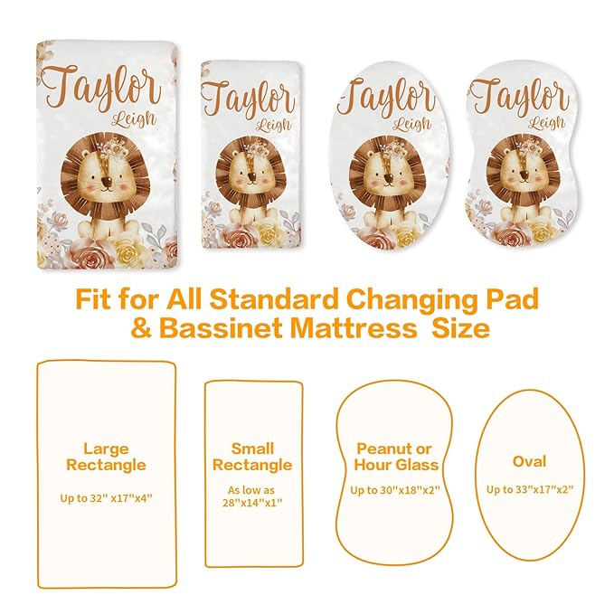 Custom Changing Pad Cover Set - Jersey Knit Comfy CozyUltra Soft Unisex Diaper Changing Table Covers with Personalized Name for Baby Boys Girls - Waterproof Ultra Soft 4 Pcs Set Style15