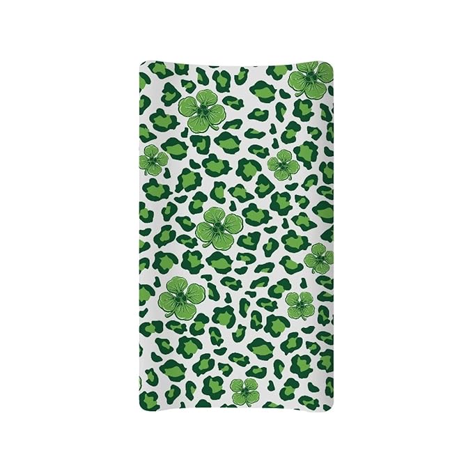 St Patrick's Day for Girls Changing Pad Cover Baby Cow Changing Table Cover Soft Breathable Diaper Changing Pad Cover Sheets