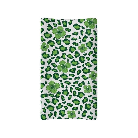 St Patrick's Day for Girls Changing Pad Cover Baby Cow Changing Table Cover Soft Breathable Diaper Changing Pad Cover Sheets