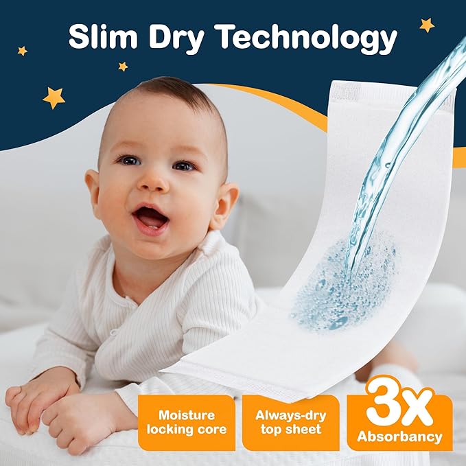 Dimples Booster Pads, Baby Diaper Doubler with Adhesive for Secure Fit | 1 Size Fits All Diapers | Boosts Absorbency No More leaks 60 Count