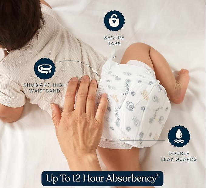 Millie Moon Luxury Disposable Baby Diapers Size 3 I 80 Count I, Ultra Soft Comfort, Absorbent Core for Day & Night Use, Wetness Indicator, Gentle Materials, Secure Fit