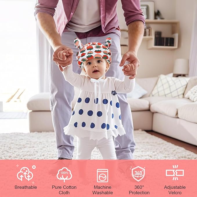 Accmor Baby Helmet Breathable Baby Head Protector for Crawling Walking Running, Lightweight Infant Safety Head Guard Cap Adjustable Toddler Head Protection with Soft Cushion for 6-24 Months Girls