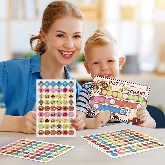 WERNNSAI Potty Training Chart - Monster Truck Toilet Training Reward Chart with 270 Potty Training Stickers Crown Sticker Chart for Girls Toddler Kids Potty Training for Ideal Gift Birthday