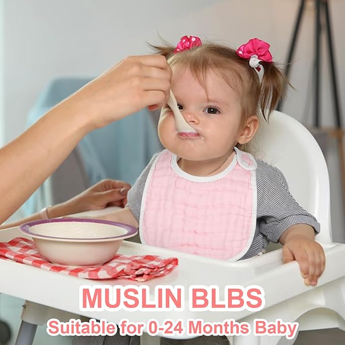 Accmor Muslin Baby Bibs, 6 Pack Soft Cotton Baby Bandana Drool Bibs for Boys Girls Teething and Drooling