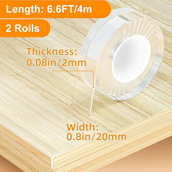 2 Pack x 0.8 in x 6.6 FT,Clear Soft Corner Protectors for Furniture Strip,Sharp Edge & Table Bumper,Window Edge,Wall Protector, Soft Corner Guards Safe for Proof,Table Corner Protectors in Family