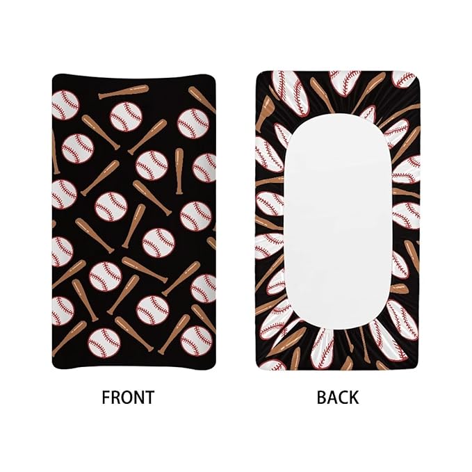 Baseball Print Changing Pad Cover for Baby Diaper Change Table Covers Soft Stretchy Unisex Diaper Change Table Sheets 16 X 32 Cradle Mattress Sheets