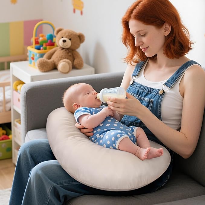 Accmor 2 Pack Nursing Pillow Covers, Stretchy Nursing Cover for Breastfeeding, Ultra Soft Comfortable Pillow Slipcover for Baby Girls Boys Newborn