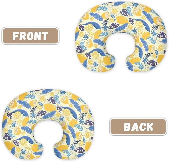 Lemon Nursing Pillow Cases 1 Pack for Breastfeeding Pillow Nursing Covers Pillow Slipcover Pillowcase Soft Fabric Fits Snug On Infant Feeding Cushion Cover Pillow Not Included