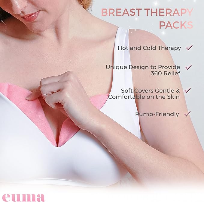 Breast Massager for Breast Feeding Essentials New Mom - Vibrating Lactation Massager with Heat and Breast Therapy Pads: Improve Milk Flow, Clogged Milk Duct Relief, Mastitis, and Engorgement