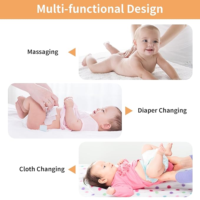 32.6" Baby Changing Station with 4 Drawers and 4 Wheels Diaper Changing Station with Changing Table Top Baby Classic Nursery Dresser with 1 Open Shelf and 1 Laundry Hamper for Newborn,White