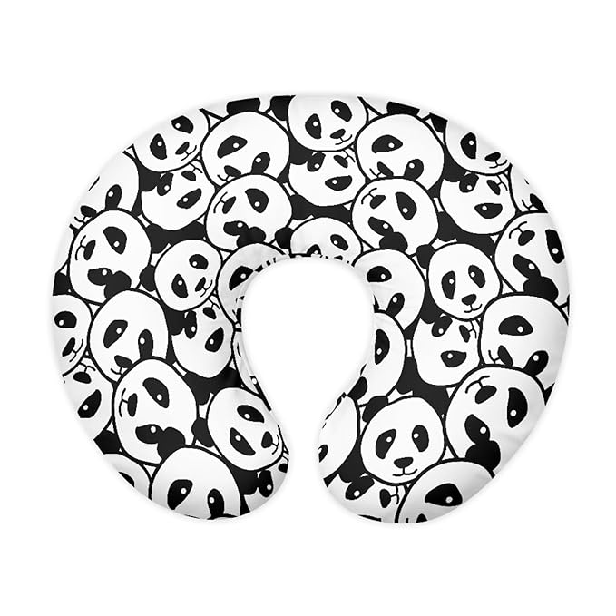 Black White Panda Baby Nursing Pillow Cover Removable Breathable Breastfeeding Pillow Slipcover, Stretchy Nursing Pillow Case Fits Snug On Infant