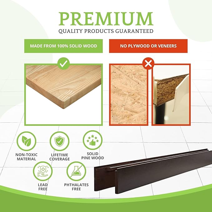 Full-Size Conversion Kit Bed Rails for Baby Appleseed and Eco-Chic Convertible Cribs - Solid Wood Rail - Toddler & Adult Bed Rail for Full-Size Beds - Nursery & Baby Furniture (Espresso, Bolt-On Kit)