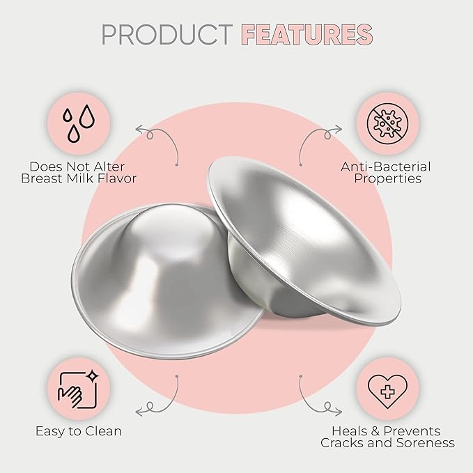 Elepahnt Care - Nipple Shields for Breastfeeding – Soft Silicone Protection for Cracked or Painful Nipples – Helps Baby Latch – Breastfeeding Essentials for New Moms – Includes Case