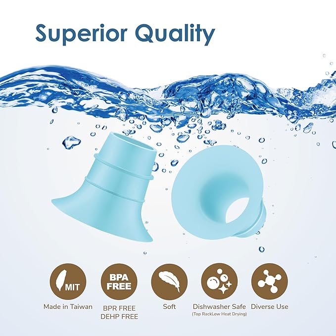 Maymom 20 mm Flange Insert Blue Compatible with Elvie Single/Double Electric, Elvie Stride Cup (24mm), Compatible with Medela PersonalFit Flex Shield, Not Original Elvie Replacement Parts