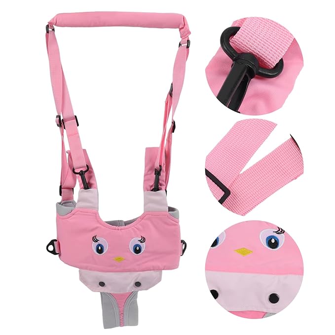 Baby Walking Harness, Infant Walking Helper, Handheld Toddler Walk Assistant Belt Walk Support Assist Trainer Tool for Infant 8 to 24 Month Old, Support Lifting Type and Pull Back Type(Pink)