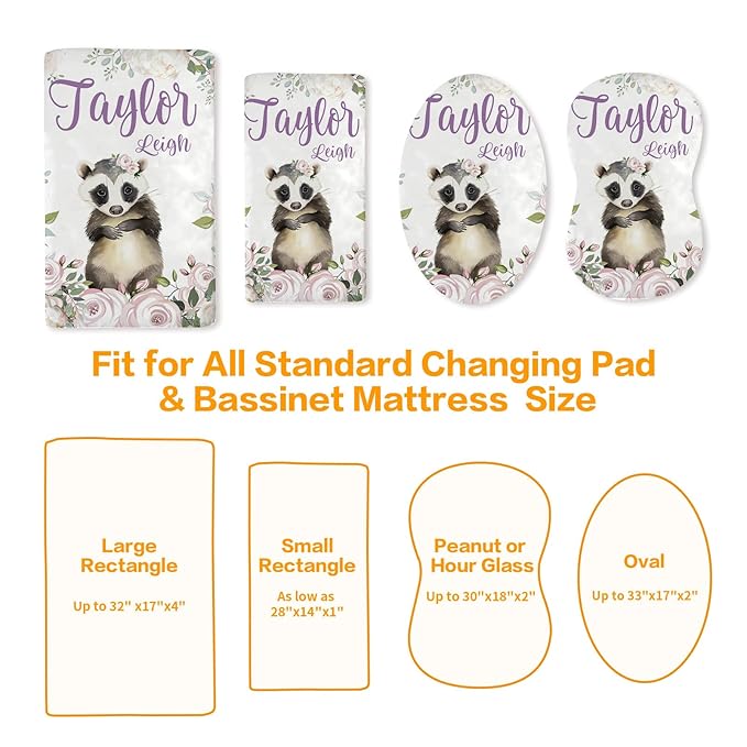 Custom Changing Pad Cover Set - Jersey Knit Comfy CozyUltra Soft Unisex Diaper Changing Table Covers with Personalized Name for Baby Boys Girls - Waterproof Ultra Soft 4 Pcs Set Style01