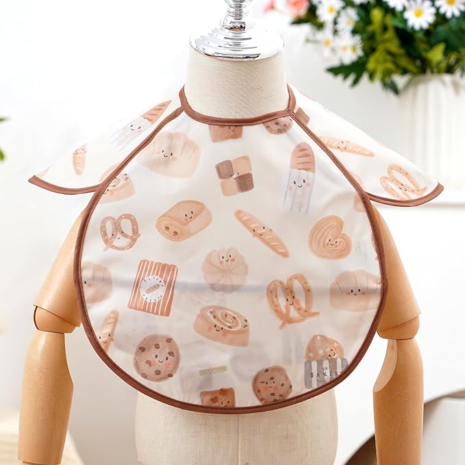 Feeding Bibs for Baby,3 Pack-Waterproof & Easy Clean Baby Bibs for Eating,Toddlers & Infant,Reversible Pockets