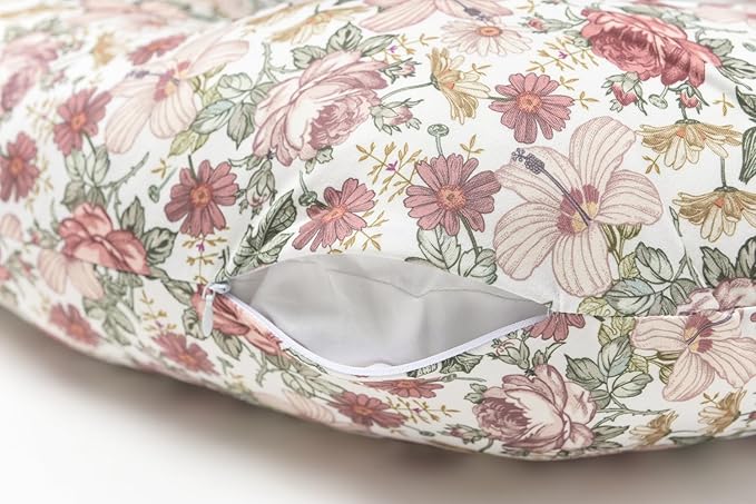 Little Jump Western Wild Flowers Nursing Pillow Cover Slipcover for Breastfeeding Pillows, Soft and Comfortable Safely Fits On Standard Infant Nursing Pillows (2 Pack Vintage Floral)