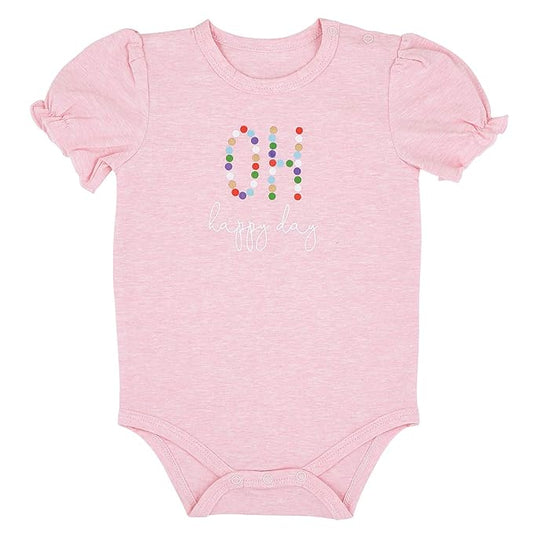Stephan Baby Snapshirt-Style Diaper Cover, Pink + Oh Happy Day, Fits 6-12 Months, G2206