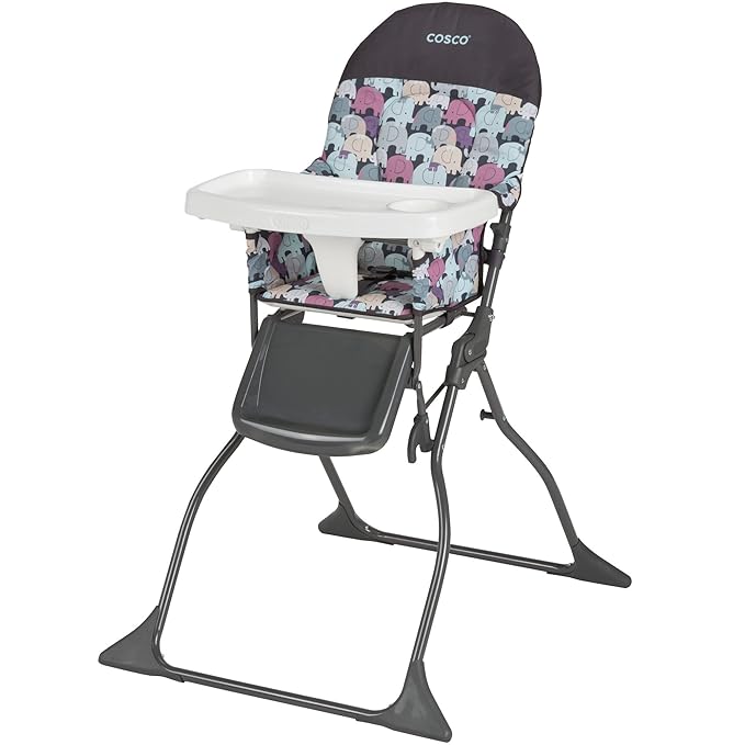 Cosco Simple Fold Deluxe High Chair with 3-Position Tray & Simple Fold High Chair, Elephant Puzzle