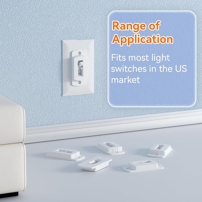 SAFELON 6 PCS Light Switch Cover Guard for Baby Safety, Childproof Light Switch Locks, Wall Switch Covers Prevents Kids from Turning The Lights On and Off