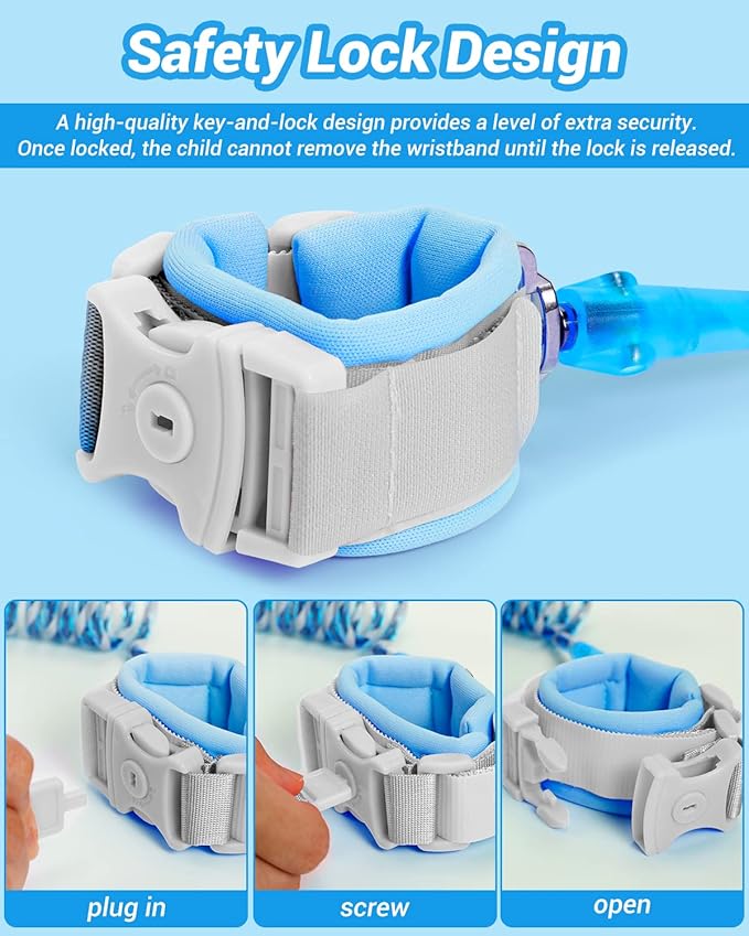 Dr.meter Anti Lost Wrist Link, Purple + Blue
