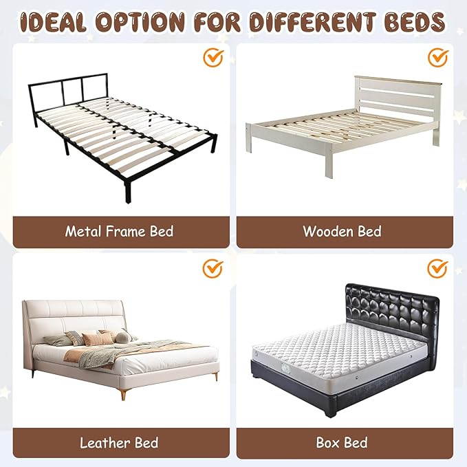 GLACER Foldable Bed Rail for Toddlers - 71" Bedrail w/Safety Straps, Child Lock & Removable Oxford Cover, Swing Down Baby Bed Rail Guard for Crib, Full, Twin, Double, Queen & King Bed (Grey, 2 Pack)
