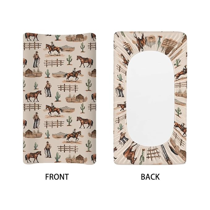 Horse Baby Changing Pad Cover Infant Newborn Diaper Table Change Mat Sheets Cover Changing Table Covers for Boys Girls-Purple