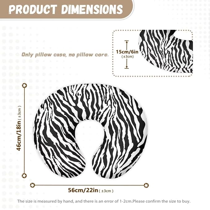 Zebra Stripes Girls Boys Nursing Pillow Cover Breastfeeding Pillow Cover 3D Print Cute and Safety Baby Mom Essentials, 1 Pack
