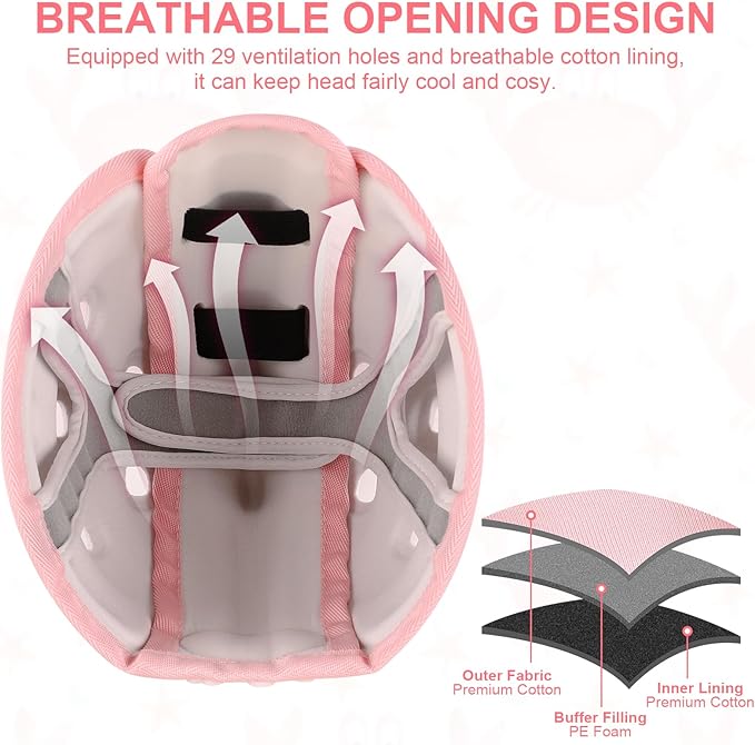 Accmor Baby Head Protector Helmet for Crawling and Walking, Toddler Safety Helmet Cute Infant Headguard Soft Cushion, Breathable Kids Protective Caps for Girls 6–24 Months, Ultra-Lightweight