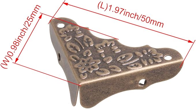 Vintage Antique Decorative Corner Guards Desk Cover Bronze Pack of 20
