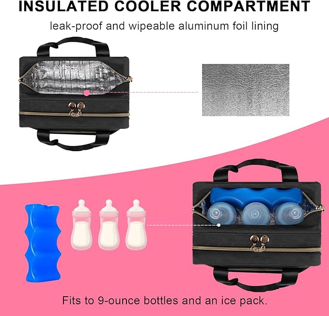 Wearable Breast Pump Bag for Working Moms, Breastmilk Cooler Travel Bag, Portable Pumping Carrying Case for Office & On-the-Go