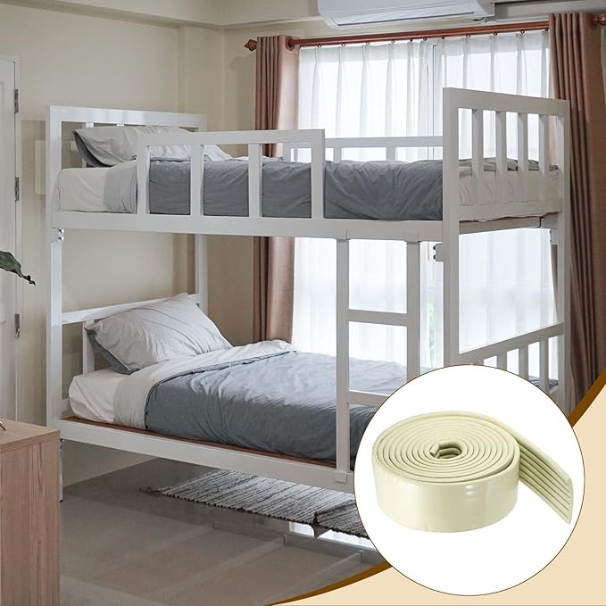 uxcell Bunk Bed Ladder Pad, 16.4ft NBR Self-Adhesive Corner Edge Protector Soft Furniture Corner Guard for Ladder Table Desk Edge, White