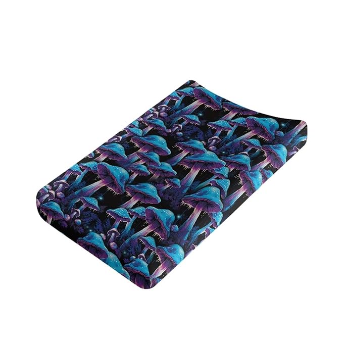 Murshroom Trippy Baby Changing Pad Cover Infant Newborn Diaper Table Change Mat Sheet Cover Cattle Floral Changing Table Covers for Boys Girls