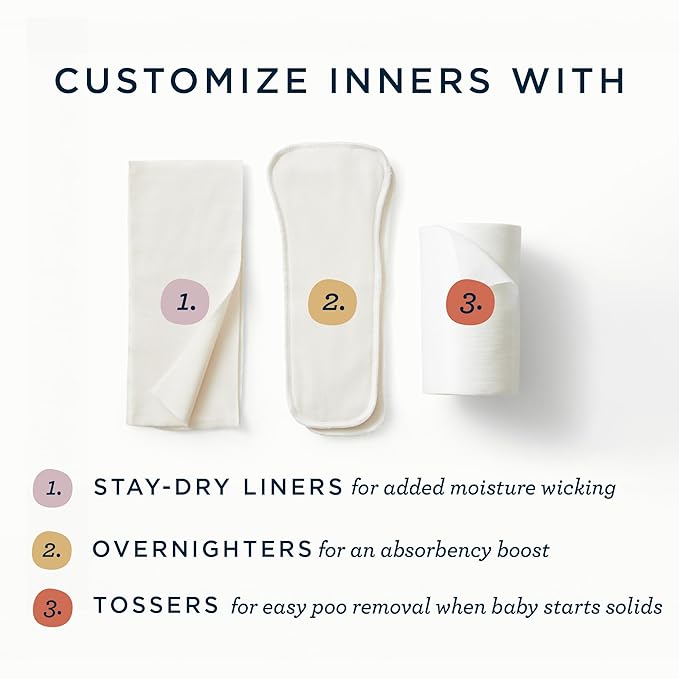 Esembly Ultimate Nighttime Diapering Bundle | Cloth Diaper Inners (3-Pack) and Overnighters (4-Pack)
