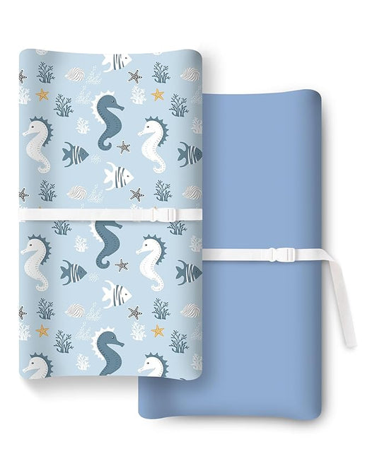 Extra Stretchy Changing Pad Cover, Ultra Soft Premium Jersey Knit Changing Pad Sheets, Unisex for Boys Girls, Fits All Standard Changing Tables/Dresser Tops - 2 Pack