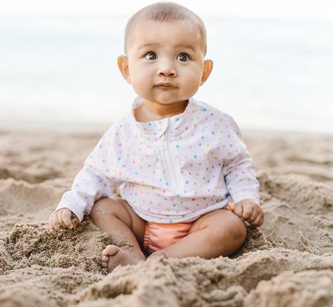 i play. by green sprouts Reusable, Eco Snap Swim Diaper with Gussets, UPF 50, Coral, Patented Design, STANDARD 100 by OEKO-TEX Certified 18 mo