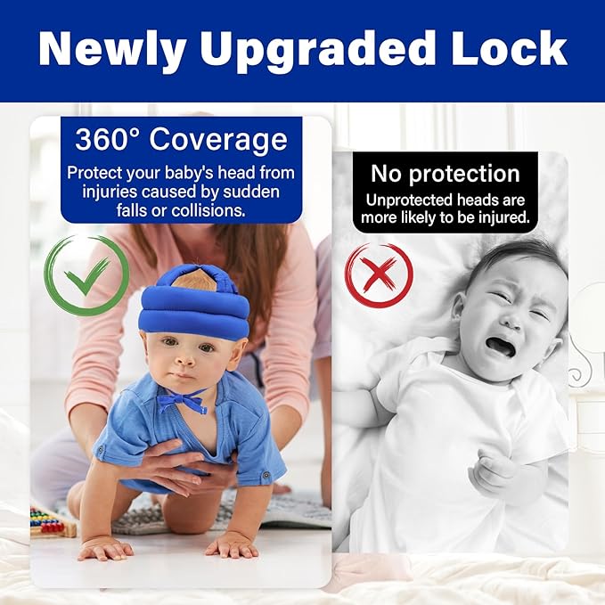 Baby Safety Helmet Baby Head Protector No Bumps for Running Walking Crawling, Safety Head Adjustable Protective Cap Headguard Hat