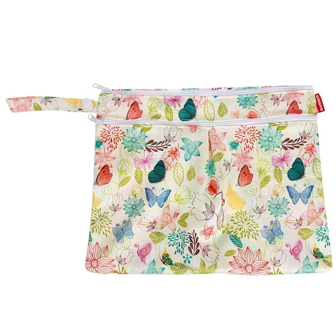 Damero 3pcs Pack Wet Dry Bag for Cloth Diapers Daycare Organizer Bag, Jungle