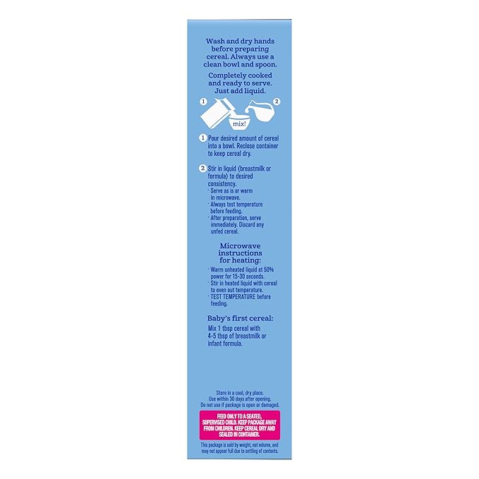GERBER CEREAL FOR BABY GRAIN AND GROW 1st Foods Non GMO Oatmeal 4x16oz