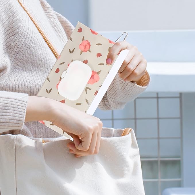 3 Pcs Travel Wipes Case, Portable Reusable Wipes Pouch, Waterproof and Dustproof Wipe Holder Travel for Diaper Bags and Strollers, and It is Easy to Keep Wipe Fresh