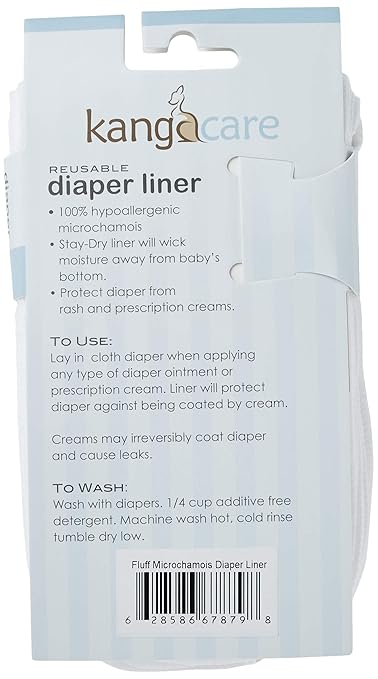 Kanga Care Reusable Microchamois Cloth Diaper Liner Use with Baby Creams or Balms (10 Pack)