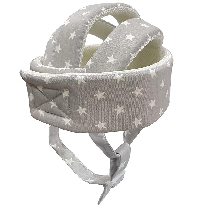 Baby Helmet Toddler Children Headguard Infant Head Cushion Protective Harnesses Cap Soft Adjustable Kid Hat Head Protector (Gray Star)