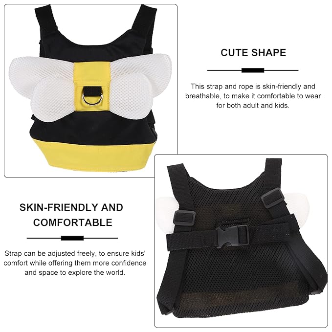 Toddmomy Toddler Harness Leash Anti Lost Wrist Link Walking Wristband Safety Backpack Cute Assistant Strap Belt for Toddlers Child Baby Outdoor Activity Yellow