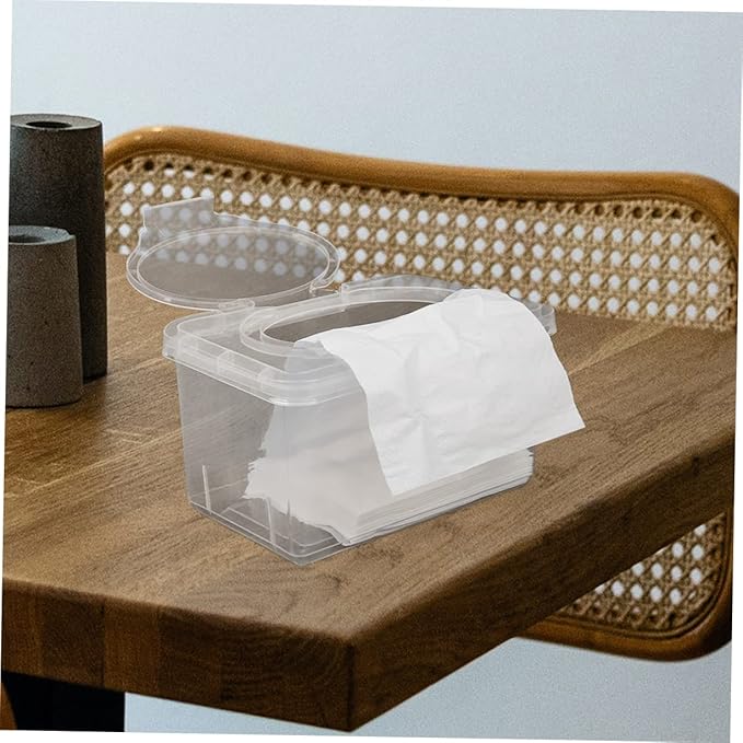 2pcs Baby Wipes Box Carrying Case Acrylic Baby Wipes Holder Reusable Desktop Wipe Dispenser Container with Lid Wipe Container for Bathroom Travel Household Pp Wipes Cover