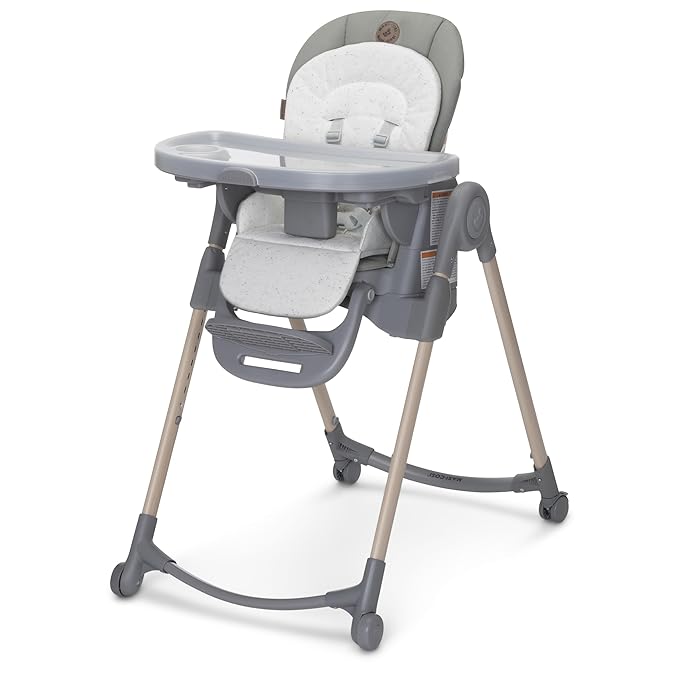 Maxi-Cosi Minla 6-in-1 High Chair for Babies & Toddlers, Portable Foldable Highchair, EcoCare Fabric, 9 Heights, 5 Reclines, 4 Tray Positions, Classic Green