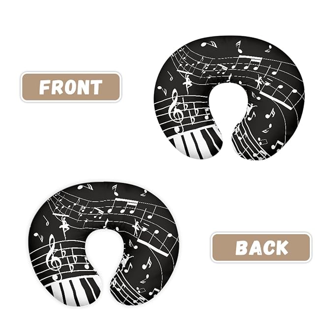 Forchrinse White Music Note Piano Nursing Pillow Cover Slipcover Soft Comfortable Breastfeeding Pillow Cover Nursing Pillow Case for Breastfeeding Mom