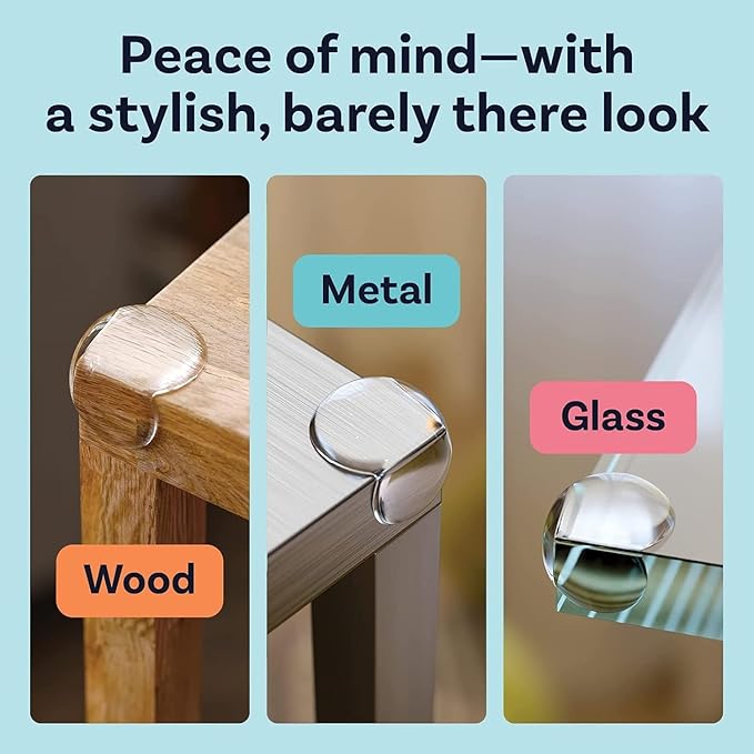 4Pcs Corner Protector for Baby, Self-Adhesive Protectors Guards, Furniture Protective Covers, Soft Corner Protector, Baby Proofing Edge, Furniture Bumper for Fireplace Stair Cabinet Safety