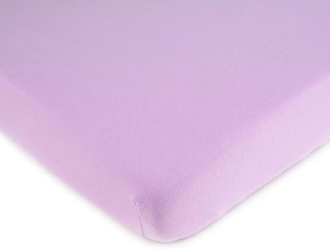 SheetWorld Fitted Baby Bassinet Sheet fits Chicco LullaGo Portable Bassinet 15 x 28, 100% Cotton Jersey, Hypoallergenic, Butter Soft, Solid Lavender, Made in USA